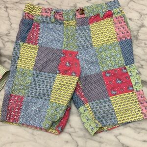 EUC VINEYARD VINESS patchwork  shorts with adjustable waist.